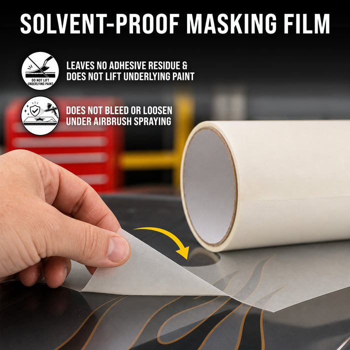Custom Shop 12" x 30' Roll of Semi-Transparent Masking Film/Frisket for Artists, Airbrush Graphics, Auto, Tracing, Cutting Templates, Stencil Making