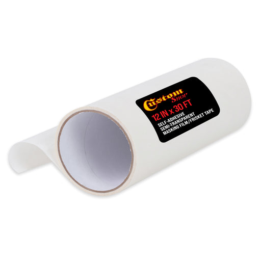 Custom Shop 12" x 30' Roll of Semi-Transparent Masking Film/Frisket for Artists, Airbrush Graphics, Auto, Tracing, Cutting Templates, Stencil Making