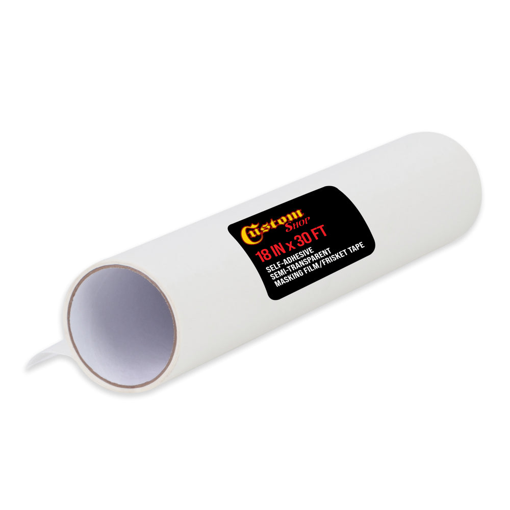 Custom Shop 18" x 30' Roll of Semi-Transparent Masking Film/Frisket for Artists, Airbrush Graphics, Auto, Tracing, Cutting Templates, Stencil Making