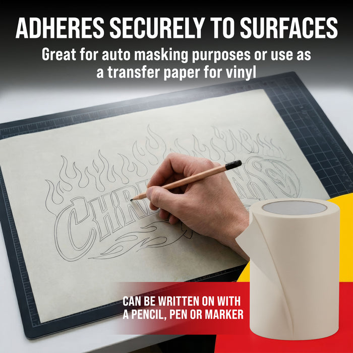 Custom Shop 6" x 150' Roll of Semi-Transparent Masking Film/Frisket for Artists, Airbrush Graphics, Auto, Tracing, Cutting Templates, Stencil Making