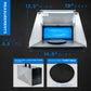Portable Airbrush Spray Booth Station with LED Lights, 25W Fan, Turntable & 5.6' Extension Hose, 16.5"x19"x13.5" Hobby Airbrush Booth
