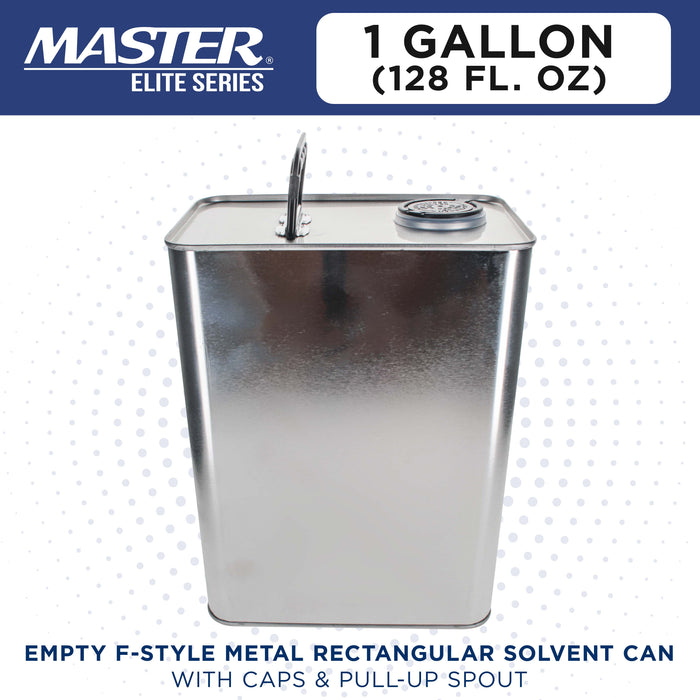 Rectangular Unlined 1 Gallon Empty F-Style Metal Rectangular Solvent Can with Caps - Pull ...