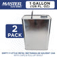 1 Gallon Empty F-Style Metal Rectangular Solvent Can with Caps, Pack of 2 - Pull-Up Spout, 128 fl. oz. Steel Paint Storage Container Tin - Unlined