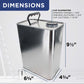 1 Gallon Empty F-Style Metal Rectangular Solvent Can with Caps, Pack of 2 - Pull-Up Spout, 128 fl. oz. Steel Paint Storage Container Tin - Unlined
