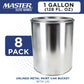 1 Gallon Unlined Empty Metal Paint Can Bucket with Lids, Pack of 8 - Triple Tight Lid Seal, 128 fl. oz. Steel Coating Storage Container Tin
