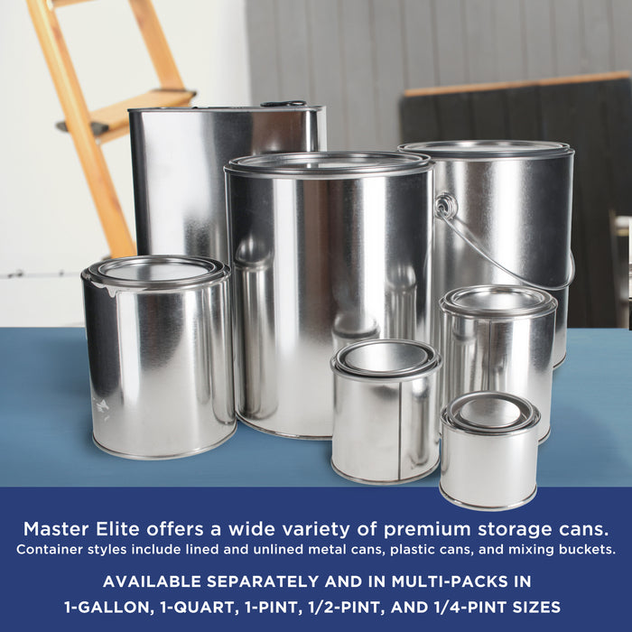 1 Gallon Lined Empty Metal Paint Can Bucket with Lids, Bail Handles, Pack of 8 - Triple Tight Seal, 128 fl. oz. Steel Coating Storage Container Tin - Store Leftover Water-Based Paint Auto
