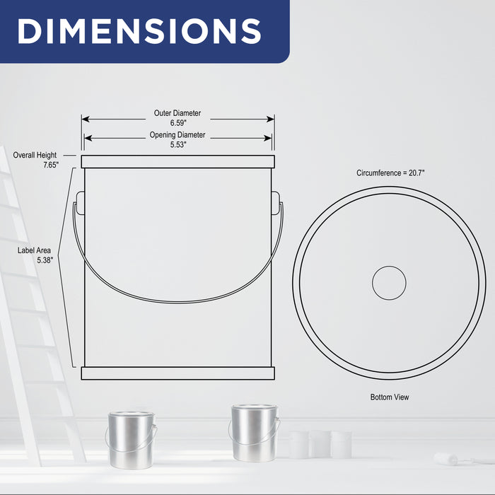 1 Gallon Unlined Empty Metal Paint Can Bucket with Lids, Bail Handles, Pack of 4 - Triple Tight Seal, 128 fl. oz. Steel Coating Storage Container Tin - Store Leftover Oil-Based Paint Auto