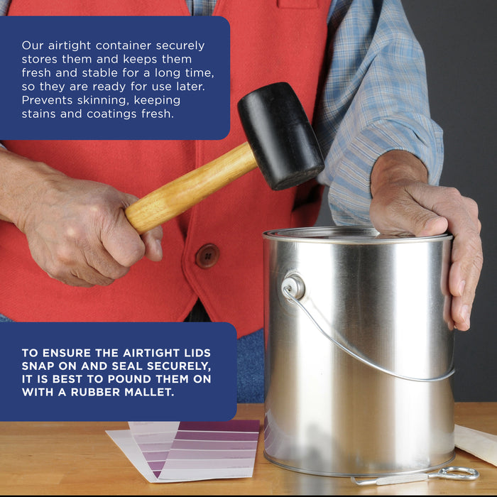 1 Gallon Unlined Empty Metal Paint Can Bucket with Lids, Bail Handles, Pack of 8 - Triple Tight Seal, 128 fl. oz. Steel Coating Storage Container Tin - Store Leftover Oil-Based Paint Auto