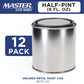 1/2 Pint Unlined Empty Metal Paint Can Bucket with Lids, Pack of 12 - Triple Tight Lid Seal, 8 fl. oz. Steel Coating Storage Container Tin