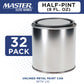 1/2 Pint Unlined Empty Metal Paint Can Bucket with Lids, Pack of 32 - Triple Tight Lid Seal, 8 fl. oz. Steel Coating Storage Container Tin