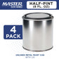 1/2 Pint Unlined Empty Metal Paint Can Bucket with Lids, Pack of 4 - Triple Tight Lid Seal, 8 fl. oz. Steel Coating Storage Container Tin