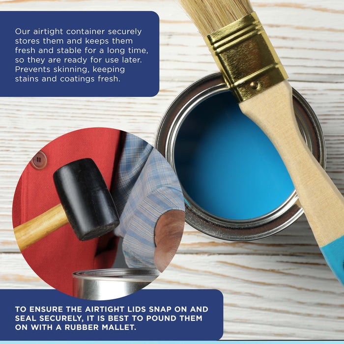 1 Pint Unlined Empty Metal Paint Can Bucket with Lids, Pack of 12 - Triple Tight Lid Seal, 16 fl. oz. Steel Coating Storage Container Tin - Store Oil-Based Paint, Art, Craft, DIY Supplies