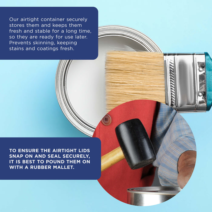 1 Quart Unlined Empty Metal Paint Can Bucket with Lids, Pack of 12 - Triple Tight Lid Seal, 32 fl. oz. Steel Coating Storage Container Tin - Store Leftover Oil-Based Paint, Automotive, Art