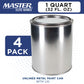 1 Quart Unlined Empty Metal Paint Can Bucket with Lids, Pack of 4 - Triple Tight Lid Seal, 32 fl. oz. Steel Coating Storage Container Tin