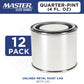 1/4 Pint Unlined Empty Metal Paint Can Bucket with Lids, Pack of 12 - Triple Tight Lid Seal, 4 fl. oz. Steel Coating Storage Container Tin