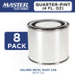 1/4 Pint Unlined Empty Metal Paint Can Bucket with Lids, Pack of 8 - Triple Tight Lid Seal, 4 fl. oz. Steel Coating Storage Container Tin