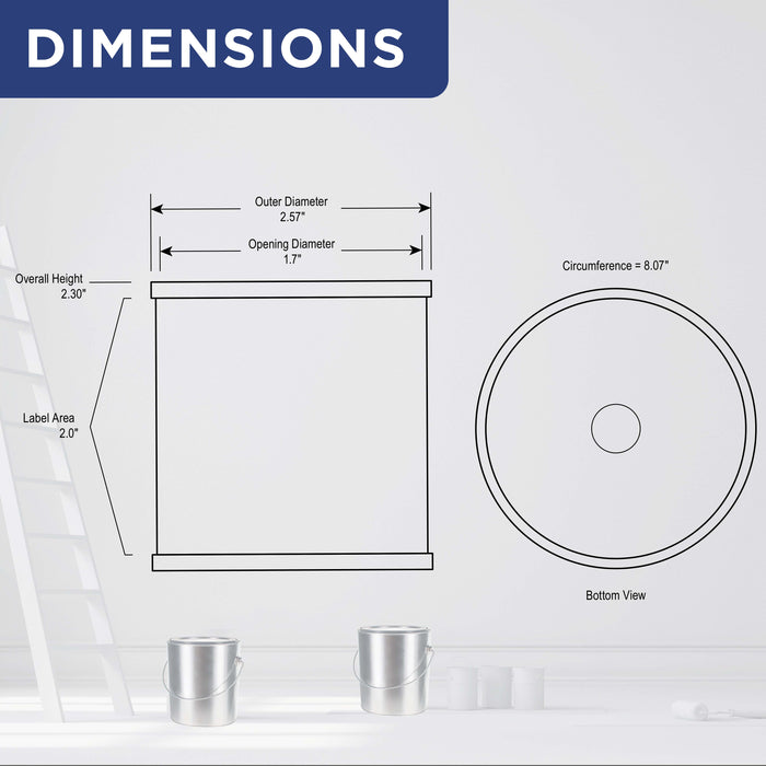 1/4 Pint Unlined Empty Metal Paint Can Bucket with Lids, Pack of 8 - Triple Tight Lid Seal, 4 fl. oz. Steel Coating Storage Container Tin - Store Oil-Based Paint, Art, DIY Crafts