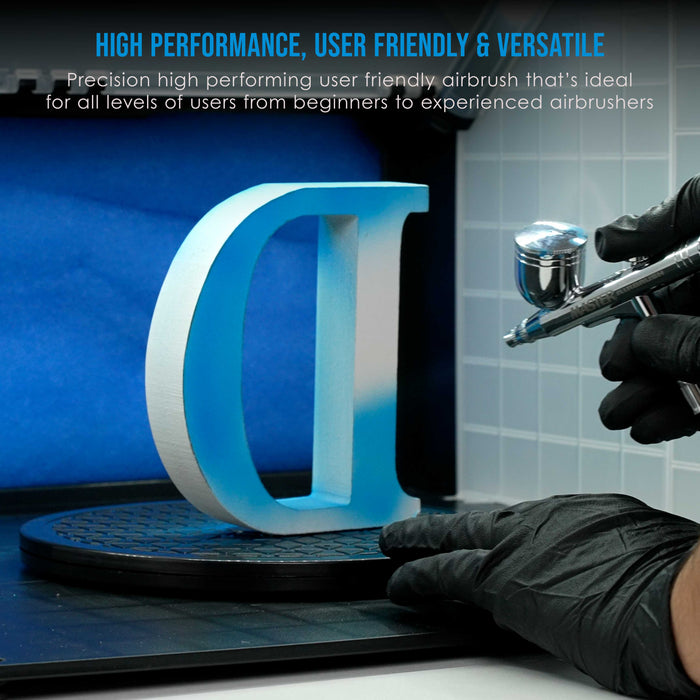 Master Airbrush G22 Multi-Purpose Dual-Action Gravity Feed Airbrush Gun for Model Painting, Graphics, Cake & Fine Art - Air Brush Gun Only with a 0.3mm Tip and 1/3 oz. Fluid Cup, Art Hobby Crafts