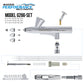 G266 Pro Dual-Action Gravity Feed Airbrush Gun with 3 Nozzle Sets (0.2, 0.3 & 0.5mm Needles, Fluid Tips & Air Caps), Cutaway Handle
