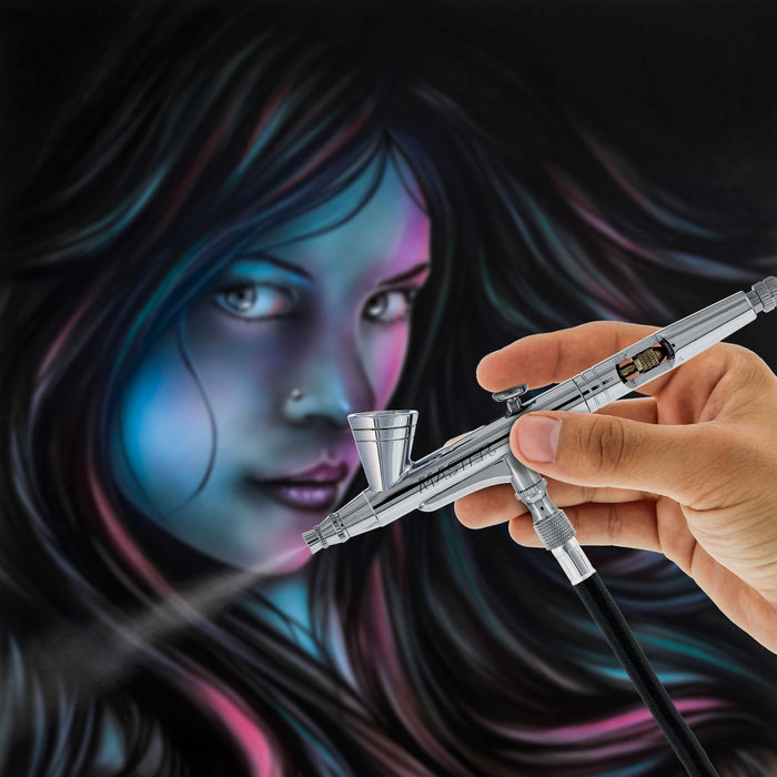 Master Airbrush G26 Multi-Purpose Dual-Action Gravity Feed Airbrush Gun with 0.2mm Tip, 1/16 oz Cup, Cutaway Handle, Air Brush Gun for Fine Art, Aerografo Illustration, Hobby, and Cake Decorating