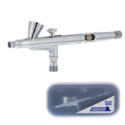 G26 Multi-Purpose Dual-Action Gravity Feed Airbrush Gun with 0.2mm Tip, 1/16 oz Cup, Cutaway Handle, Air Brush Gun for Fine Art
