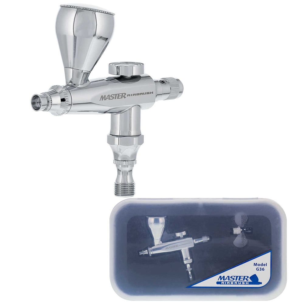 Master Performance G36 Multi-Purpose Precision Single-Action "Short Stub" Gravity Feed Airbrush, 0.3 mm Tip, 1/3 oz Cup