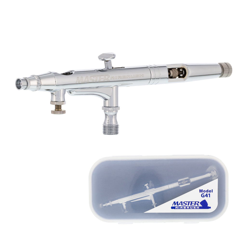 Master Performance G41 Multi-Purpose Precision Dual-Action Gravity Feed Airbrush, 0.2 mm Tip, 1/32 oz Cup, Air Control