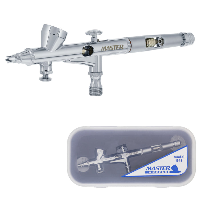 Master High Precision G48 Dual-Action Gravity Feed Airbrush, 0.2 mm Tip, Small 1/16 oz Cup, Air Control