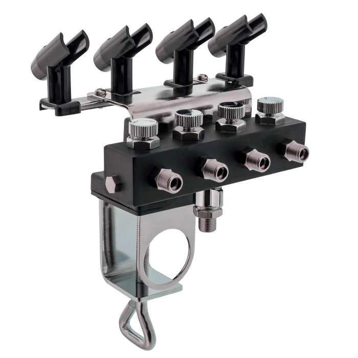Airbrush Holder Station with 4-Way Air Splitter Manifold, Holds Up to 4  Airbrushes - Clamp on Work Table, Benchtop, Mount onto Compressor
