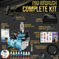 Cool Runner II Dual Fan Air Compressor System Kit with Plus Elite Level Performance Airbrush Set, 6 Acrylic Paint Colors