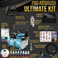 Cool Runner II Dual Fan Air Compressor System Kit with Plus Ultimate Airbrush Set with 3 Tips 0.2, 0.3 & 0.5 mm, Case, Dual-Action, 2