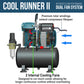 Cool Runner II Dual Fan Air Storage Tank Compressor System Kit with Plus Ultimate Airbrush Set with 3 Tips 0.2, 0.3 and 0.5 mm, Case