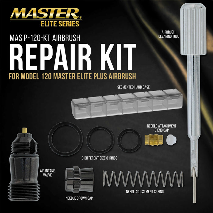 Airbrush Rebuild Kit - For Repair and Maintenance of Model 120 Airbrush - All Essential Airbrush Replacement Parts, Needle Guide, Cap