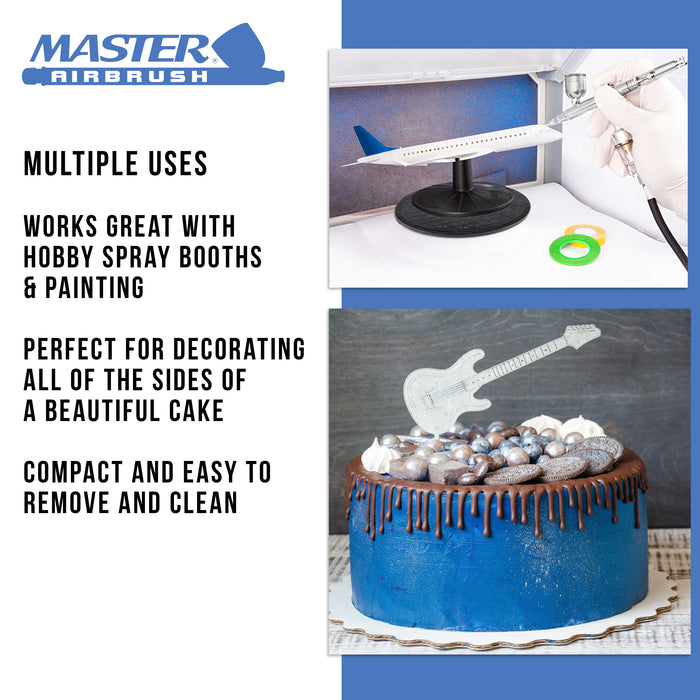 Master Smooth Rotating 7.5 in. Diameter Turntable - Ideal for Hobby Spray Booths, Airbrushing Projects, Cake Decorating