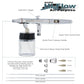 S62 Dual-Action Siphon Feed Airbrush Gun Set, 3 Nozzles, 3/4 oz Bottle, 6-Foot Braided Hose