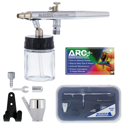 Master Performance S68 Multi-Purpose Precision Dual-Action Siphon Feed Airbrush, 0.35 mm Tip, 3/4 oz Bottle (Includes Booklet)