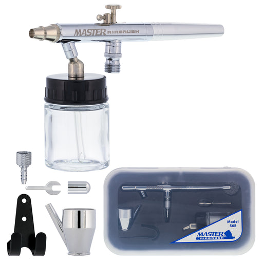 Master Performance S68 Multi-Purpose Precision Dual-Action Siphon Feed Airbrush, 0.35 mm Tip, 3/4 oz Bottle