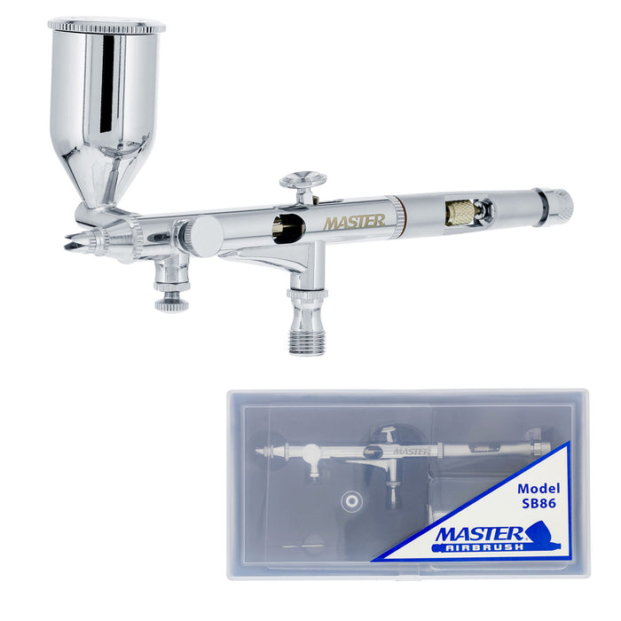 SB86 High Precision Detail Control Dual-Action Side Feed Airbrush Set Kit with a 0.2mm Fluid Tip, 1/2 oz. Gravity Cup