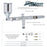Master Elite SB88 Set Dual-Action Side Feed Airbrush Kit with 3 Nozzle Sets (0.3, 0.5 & 0.8mm) Needles, Fluid Tips and Air Caps), 1/2 oz. Gravity Cup, Guide