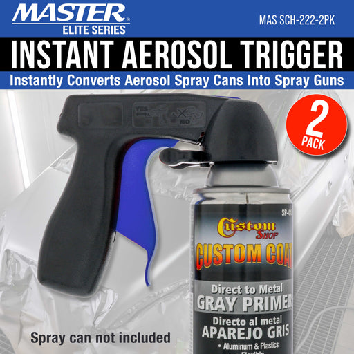 Instant Aerosol Trigger Handle (2 Pack) - Attach to Convert Spray Cans into Spray Guns - Universal Fit, Use on Spray Paint, Adhesives - Reusable, Clip-On & Off, Full Comfort Hand Grip