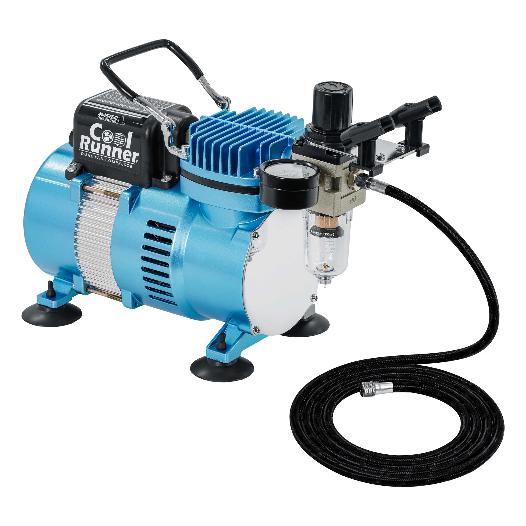 Master Airbrush 1/5 HP Cool Runner II Dual Fan Air Compressor Kit Model TC-320