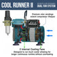 Air Brush Kit with Air Compressor TC-320, 1/5 HP Cool Runner II Dual Fan with Regulator, Water Trap & Holder