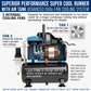 1/5 HP Super Cool Runner Dual Fan Tank Air Compressor Kit Model TC-426 - Professional Single-Piston, Regulator Water Trap, Holder