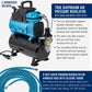 1/5 HP Super Cool Runner Dual Fan Tank Air Compressor Kit Model TC-426 - Professional Single-Piston, Regulator Water Trap, Holder