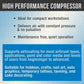 TC-77 Airbrush Compressor with Small Tank, Regulator, Mini In-Line Moisture Filter & 6' Braided Hose - 47 dB, High Performance Air