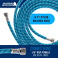 Super Premium 6 Foot Nylon Braided Airbrush Hose with Silicone Tubing - Standard 1/8" Size Fitting Ends, Flexible, Durable