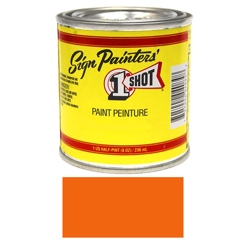 Orange Pinstriping Lettering Enamel Paint, 1/2 Pint