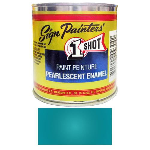 Pearlescent Blue Green Pinstriping Lettering Enamel Paint, 1/2 Pint