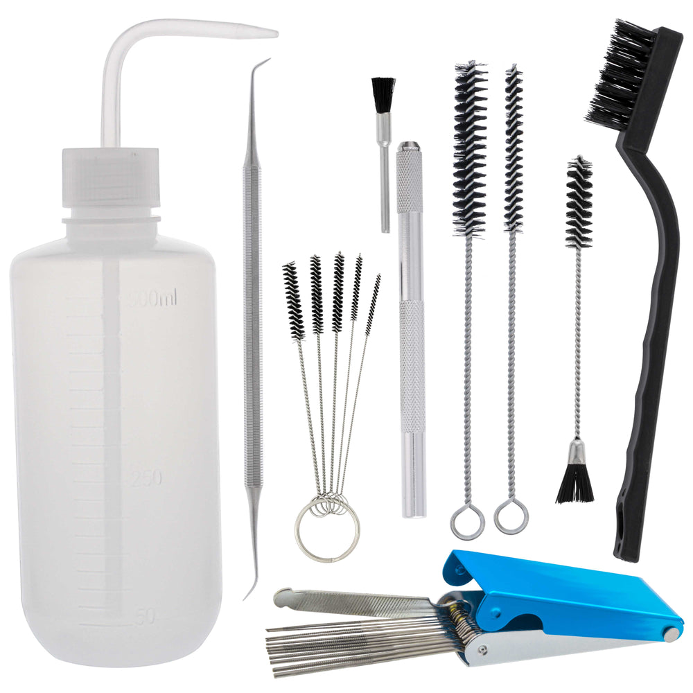 25 Piece Professional Airbrush and Spray Gun Cleaning Kit with 16oz Wash Bottle
