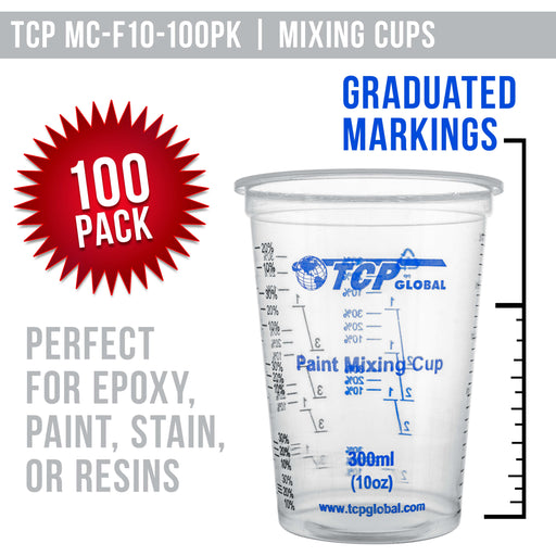 Pouring Masters 20 Ounce (600ml) Graduated Plastic Mixing Cups (Box of 12) - Use for Paint, Resin, Epoxy, Art, Kitchen, Cooking, Baking - Measurements